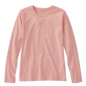 L.L. Bean Petal pink crew neck, long sleeved women’s tee.